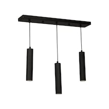 Led Avize Sıralı Üçlü Gu 10 Duylu Günışığı Led Avize Ampul Dahilidir Siyah