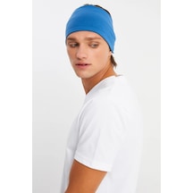 Erkek Pamuklu Penye Kaymaz Ultra Hafif Spor Geniş Saç Bandı Bandana - Tek Ebat / Parlament Parlament