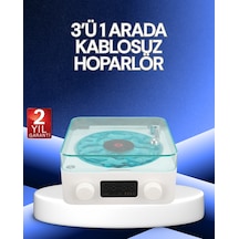 3-1 Kablosuz Bluetooth Hoparlör Gece Lambalı, Saatli, Retro Tasarım - Lisinya