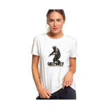 Call Of Duty Advanced Warfare Baskılı Beyaz Kadın Tshirt