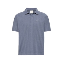 Calvin Klein Ss Easy Vertıcal Str, Xl7 Mavi Erkek Polo