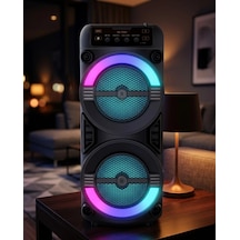 Hubrendy Kargo Rgb Işıklı Bluetooth Hoparlör Kablosuz Taşınabilir Stereo Speaker