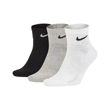 Nike Everyday Cotton Cushioned Erkek Beyaz Siyah Gri 3lü Çorap Siyah - Beyaz - Gri