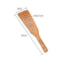 Filtre Kürek Mutfak Aksesuarları Mutfak Pişirme Aracı Kızartma Biftek Kürek Ahşap Spatula Yapışmaz Tava 24 Delik