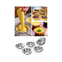 12 Adet Paslanmaz Mini Kek Kalıbı, Cupcake, Tart, Tartolet, Brownie, Topkek, Muffin Kalıbı Metal Kah Diğer