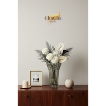 Chacha Home Kristal Dekoratif Cam Vazo Modern Salon & Konsol Aksesuarı 19x13 Cm Füme