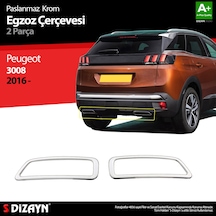 S-dizayn Peugeot 3008 Krom Egzoz Çıkışı 2 Prç. 2016-2023 A+ Kalite