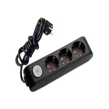 Viko Multi-Let 3'lü Anahtarlı Kablolu Priz 2 MT Siyah