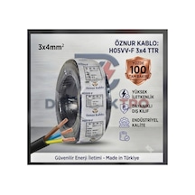 Öznur Kablo 3x4 Ttr Yüzde 100 Tam Bakır Kalın Kablo Tse Belgeli 1 Metre  - 896102151