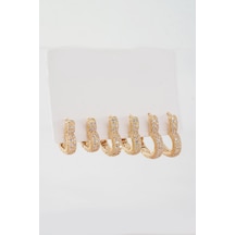 Kadın Vip Seri Özel Tasarım Baget Zirkon Taşlı 6'lı Küpe Seti 058 Kadın Vip Seri Özel Tasarım Baget Zirkon Taşlı 6'lı Küpe Seti 058