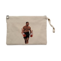 Mike Tyson Fire Boxing Gloves Krem Clutch Cüzdan / El Çantası Krem