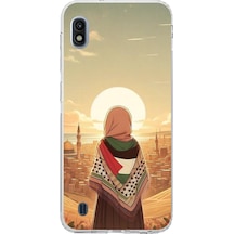 Samsung Galaxy J8 - A6 Plus Uyumlu Filistine Özgürlük Kız Baskılı Silikon Kılıf Renkli
