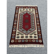 El Dokuma Yağcıbedir Halısı 72x115 Turkuaz Kök Boya Yün Halı Turkuaz