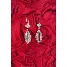 Telkari Gümüş Küpe Oksitli Sallantılı Bayan Küpesi Modeli Kadın K