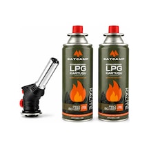 Bc-pro1300 Seramik Yalıtımlı Pürmüz Başlığı + 2 Adet Lpg Kartuş Seti Siyah