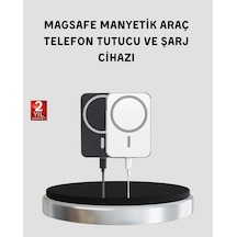 Magsafe Uyumlu Kablosuz Powerbank Güçlü Mıknatıs, Hızlı Şarj, Kompakt Tasarım Antrasit Melanj
