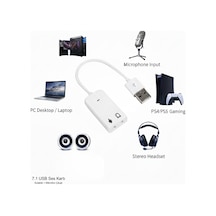 Gabble 7.1 Usb Ses Kartı - Mikrofon Kulaklık Adaptörü - Tak Çalıştır Pc/ps4/ps5 Uyumlu