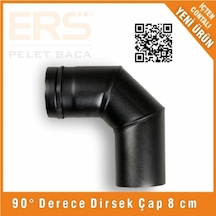 Ers Baca 90 Derece Dirsek - Pelet Baca 8 Cm Ø 80 Mm