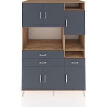 Kronos Dolap 10 Raflı 3 Çekmeceli 6 Kapaklı 132x59x195 Çam-antrasit/antrasit Antrasıt/antrasıt - Atlas Çam