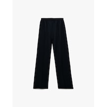 Koton Viskon Karışımlı Beli Lastikli Basic Geniş Paça Pantolon Lacivert 6wkg40081ak Lacivert