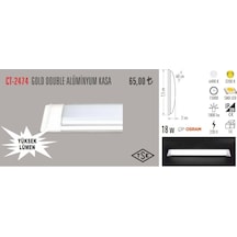 Cata Ct-2474 18 Watt Yatay Led Li Bant Armatür (472531493) Beyaz