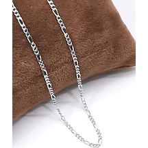 Omar Silver Unisex Ince Figaro 2,2 Mm 925 Ayar Rodyumlu Gümüş Kol