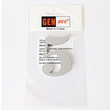 Gendec Kapı Numarası 7Cm No:5 Metalik Gri Kendinden Yapışkanlı Nu
