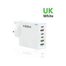 160w Çok Bağlantı Noktalı Usb Şarj Aleti Hızlı Şarj Tipi C Telefon Şarj Uk White 1 Adeat
