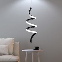 Siyah Modern Sarkıt Led Avize Beyaz Işık Ledli Avize