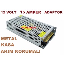 Metal Kasa 12 Volt 15 Amper Şerit Led Güvenlik Kamerası Adaptörü