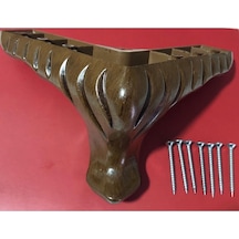 Mobilya Koltuk Ayağı Baza Çekyat Chester Oturma Grubu Ayağı Nil Kahve 12 Cm 10 Adet
