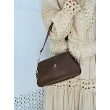 Miami Polo Clup Yumuşak Suni Deri Çapraz Askılı El Çanta Kahverengi