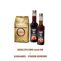 Lavazza Qualità Oro 1000 Gr + Grande Terra Karamel & Fındık Şurubu 2 X 750 Ml Seti Çekirdek