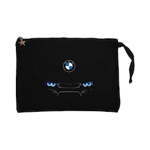 BMW M4 Series Logo Siyah Clutch Astarlı Cüzdan / El Çantası Siyah