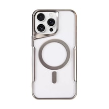 Newface Apple İphone 15 Pro Kılıf Boyi Magsafe Silikon Kapak - Gümüş
