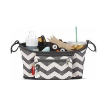 Didadodo Dinosaurs - Bebek Arabası Düzenleyici Çanta Gri Altın, Renkli Desenli Altın