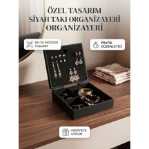 Kişiselleştirilebilir İsme Özel Siyah Takı Organizajeri Ve Mücevher Kutusu