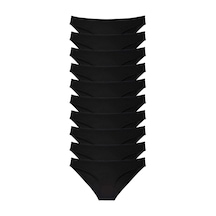 10 Adet Süper Eko Set Likralı Kadın Slip Külot Siyah Çok Renkli