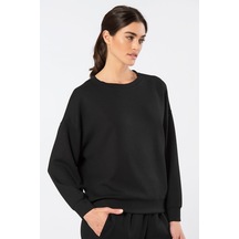 Türen Kadin Bisiklet Yaka Sweatshirt 3613/siyah Siyah