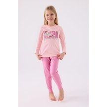 U.s. Polo Assn. Kız Çocuk Pembe Uzun Kol Pijama Takım KREM
