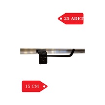 25 Adet 15 cm Kanallı Pano Kancası Raf Askısı Siyah