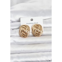 316l Çelik Gold Renk Motif Desen Model Kadın Küpe Tj-bkp11812 Çok Renkli