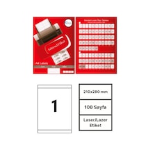 Laser Etiket 210x280 Mm No: 1 5 Paket 100 Sayfa Lazer Etiket 1