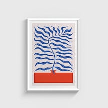 Mavi Yaprak Desen 2 Tablo Çerçeveli Poster Duvar Dekorasyonu Beyaz Çerçeveli Tablo Beyaz Çerçeveli Tablo Dn11d219beyaz