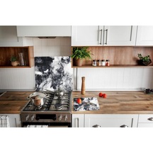Takım Halinde Sis 20x30 Cm Kesme Tablası Ve 60x52cm Cam Ocak Koruyucu 4'lü Ocaklar