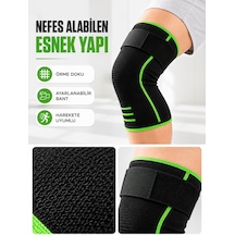 Sporcu Dizliği Siyah Yeşil Esnek Nefes Alabilen Destek Bantlı Dizlik - Lisinya