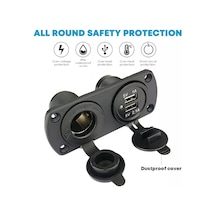 Usb Çakmak Şarj Cihazı 12v 24v Pano Tip Usb Şarj Söketi 1a-2.1a