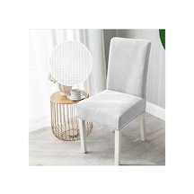 Sandalye Kılıfı Yıkanabilir Likralı Esnek Lastikli Sandalye Örtü Beyaz