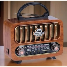 Everton Rt-848 Nostaljik Görünümlü Usb Bluetooth Destekli Solar Panelli Şarjlı