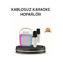 Bluetooth Karaoke Hoparlör Renkli Led Işıklı Ve Type-c Şarjlı